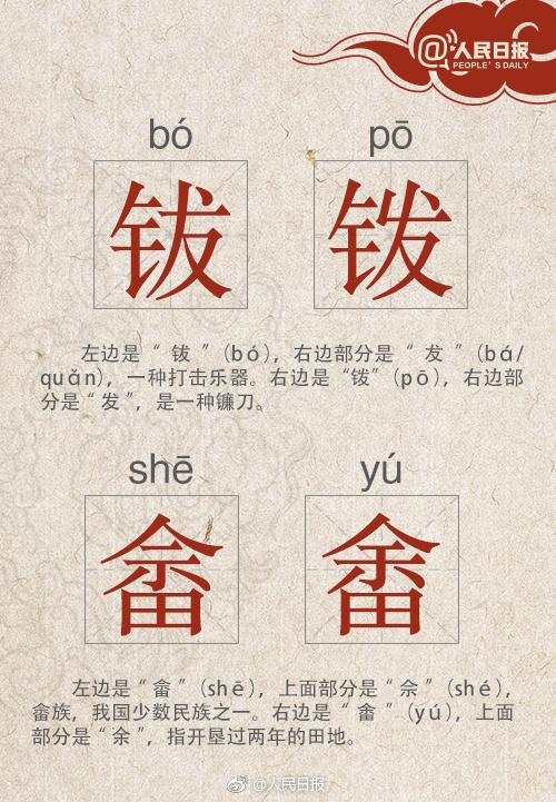 《人民日报》公布的这些“撞脸”汉字，你都认识吗？