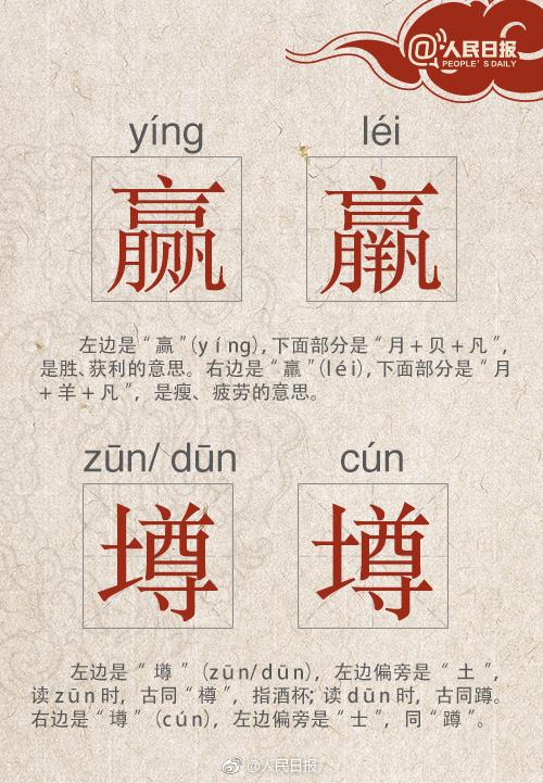 《人民日报》公布的这些“撞脸”汉字，你都认识吗？