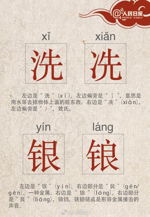 《人民日报》公布的这些“撞脸”汉字，你都认识吗？